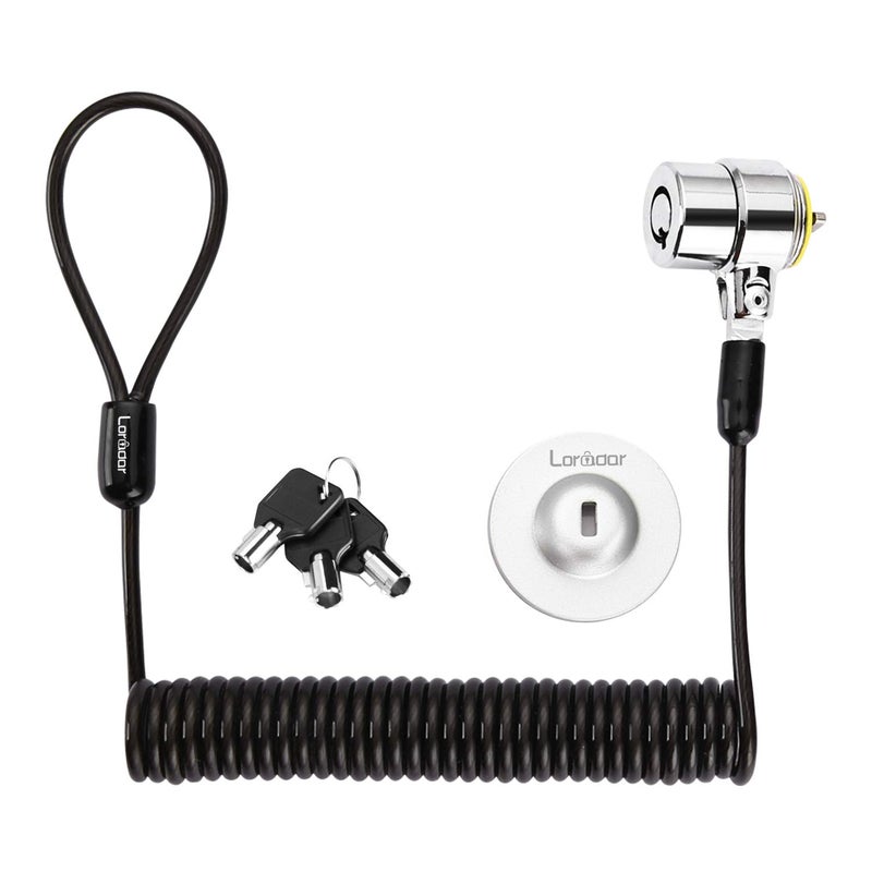 LORADAR Security Hardware Cable Lock Kit,Retractable Cable Lock Portable Keyed Laptop Lock 3 Keys 6.2Ft for Monitors, Laptops, MacBooks, Tablets, iPad,Mac mini, (Keyed Different) - Image 1